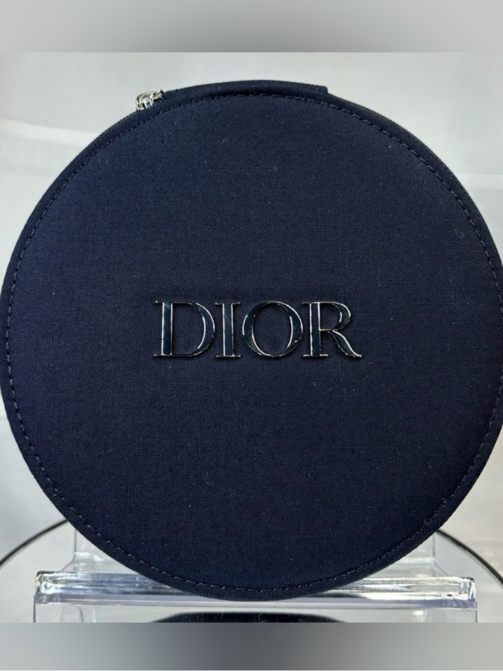 Christian Dior Black Round Zipper Cosmetic Storage NIP